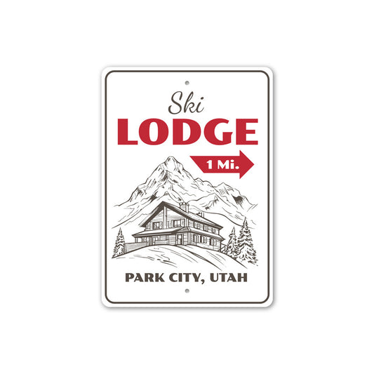 Ski Lodge 1 Mile Park City Utah Sign