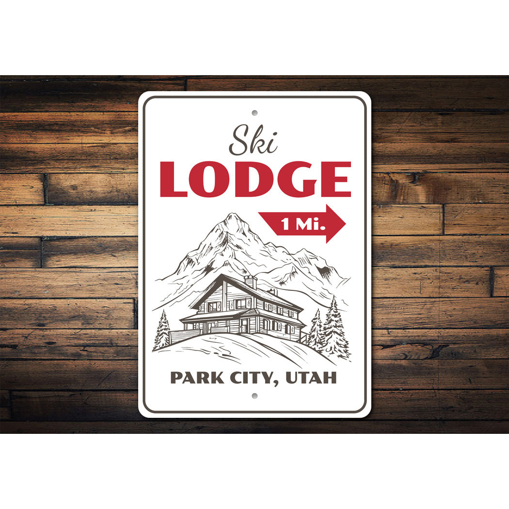 Ski Lodge 1 Mile Park City Utah Sign