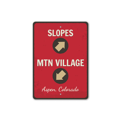 Slopes Mountain Village Aspen Colorado Ski Sign