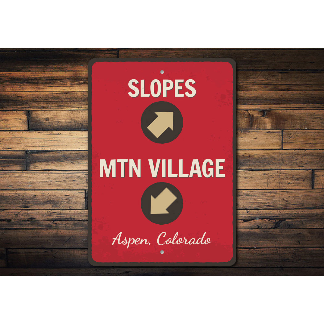 Slopes Mountain Village Aspen Colorado Ski Sign