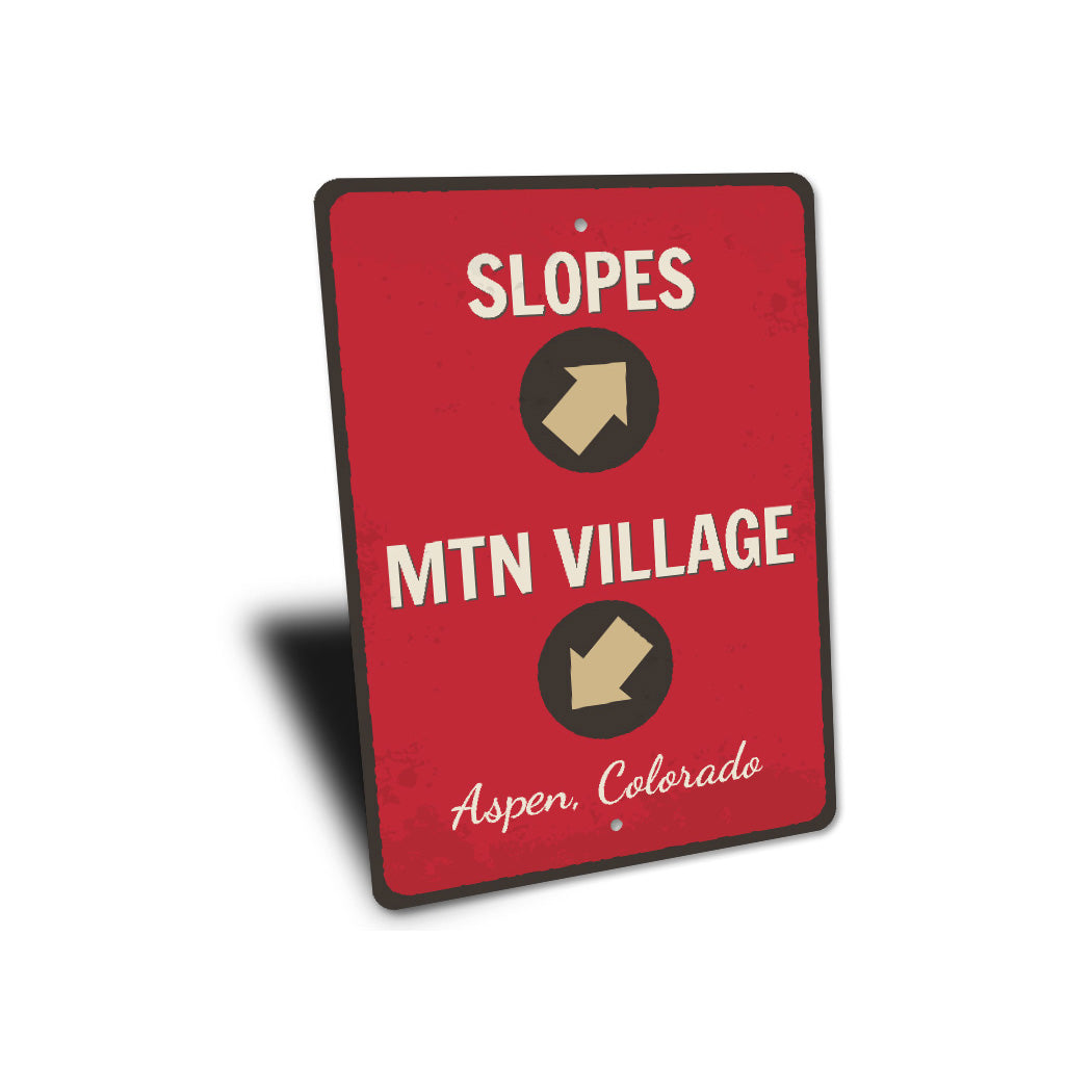 Slopes Mountain Village Aspen Colorado Ski Sign