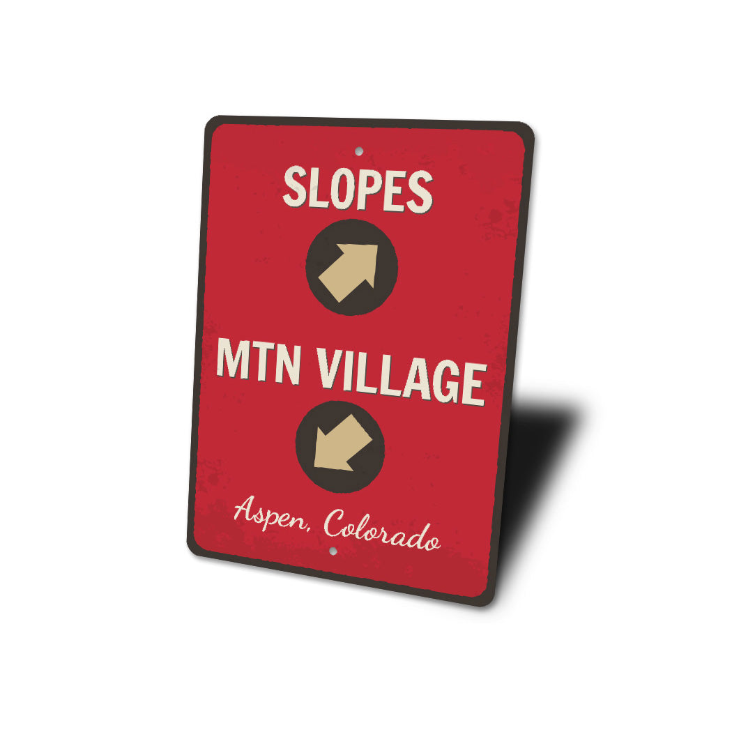 Slopes Mountain Village Aspen Colorado Ski Sign