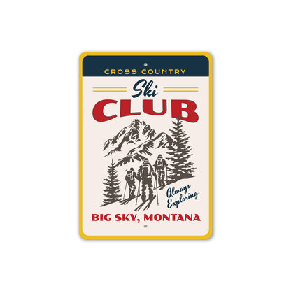 Cross Country Ski Club Big Sky Montana Ski Sign