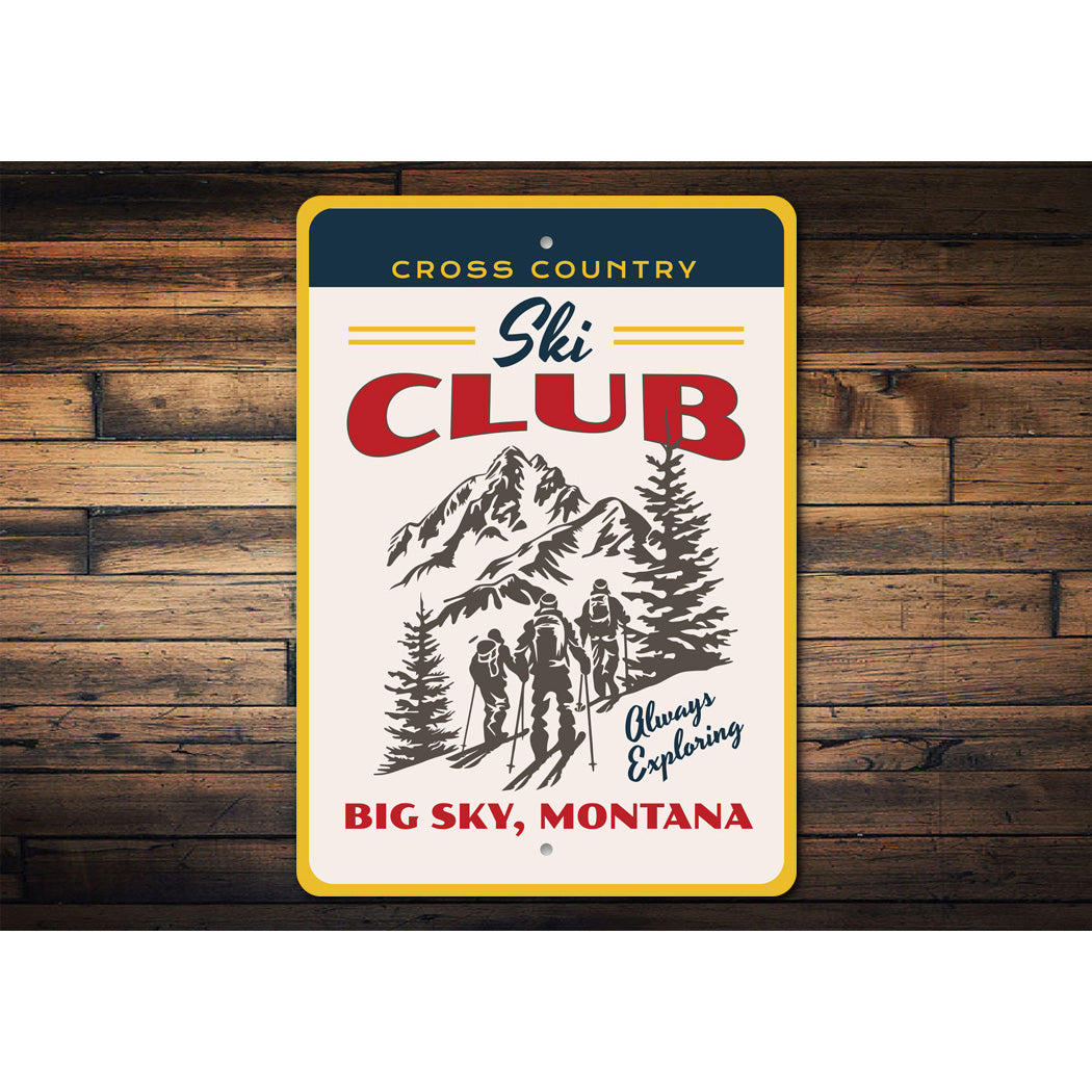 Cross Country Ski Club Big Sky Montana Ski Sign