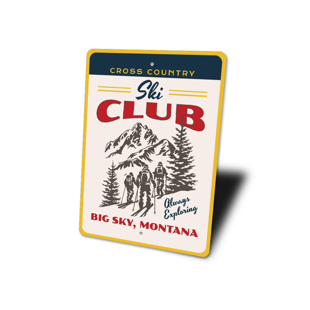 Cross Country Ski Club Big Sky Montana Ski Sign