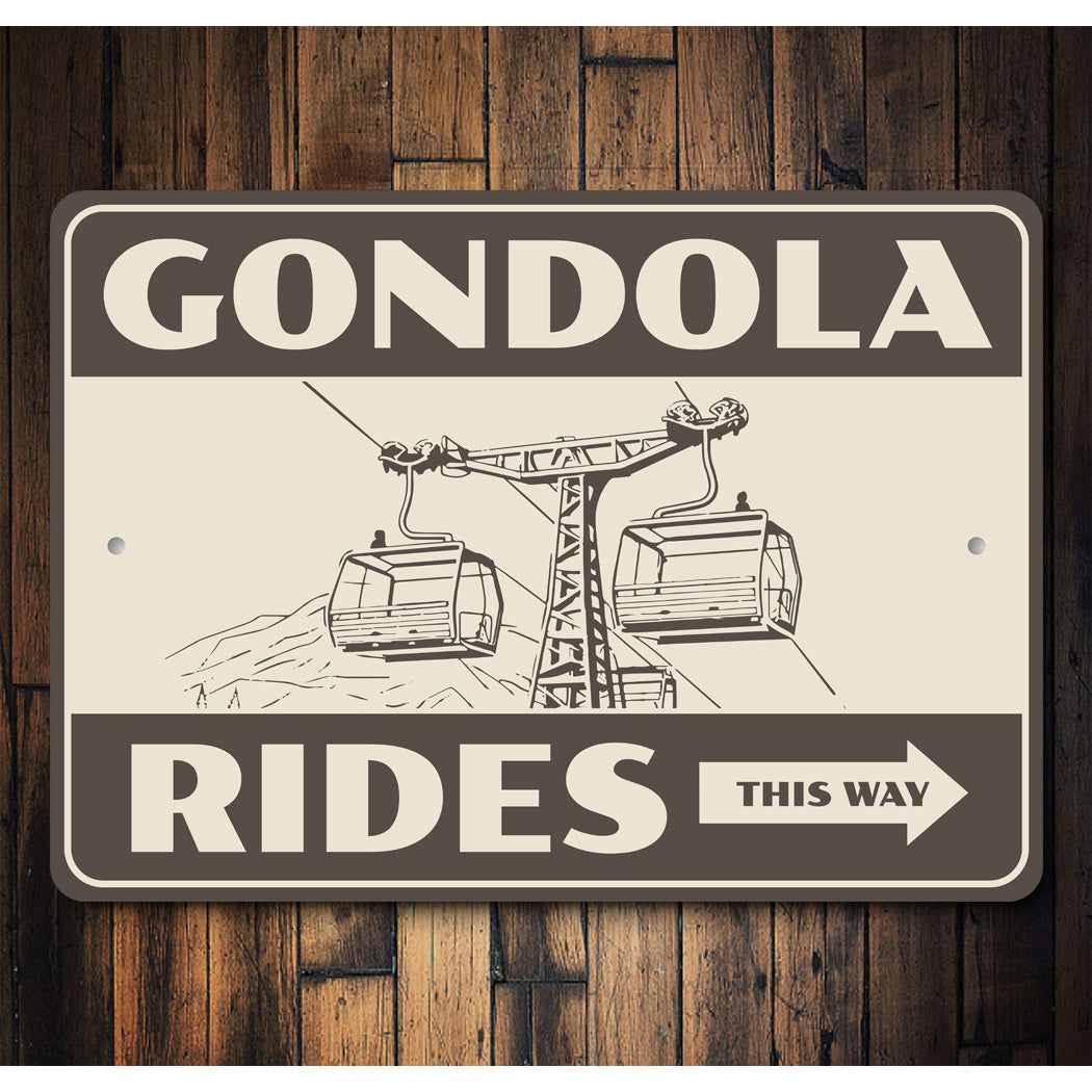 Gondola Rides This Way Ski Lift Ski Sign