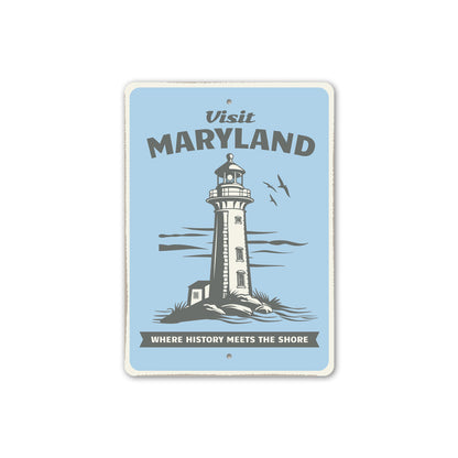 Visit Maryland Lighthouse Sign