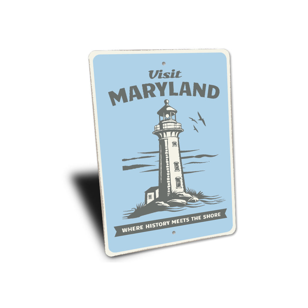 Visit Maryland Lighthouse Sign