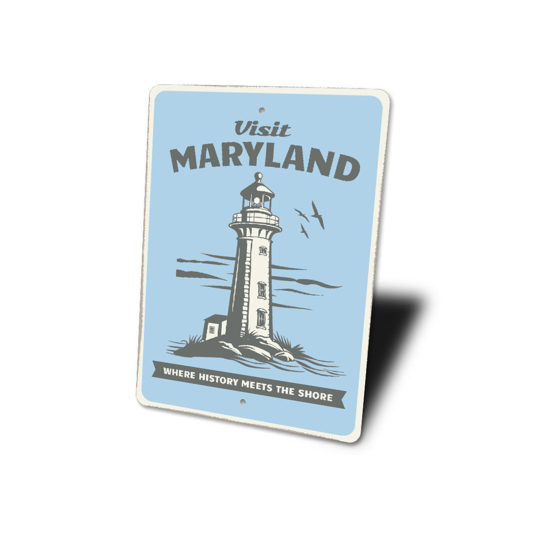 Visit Maryland Lighthouse Sign