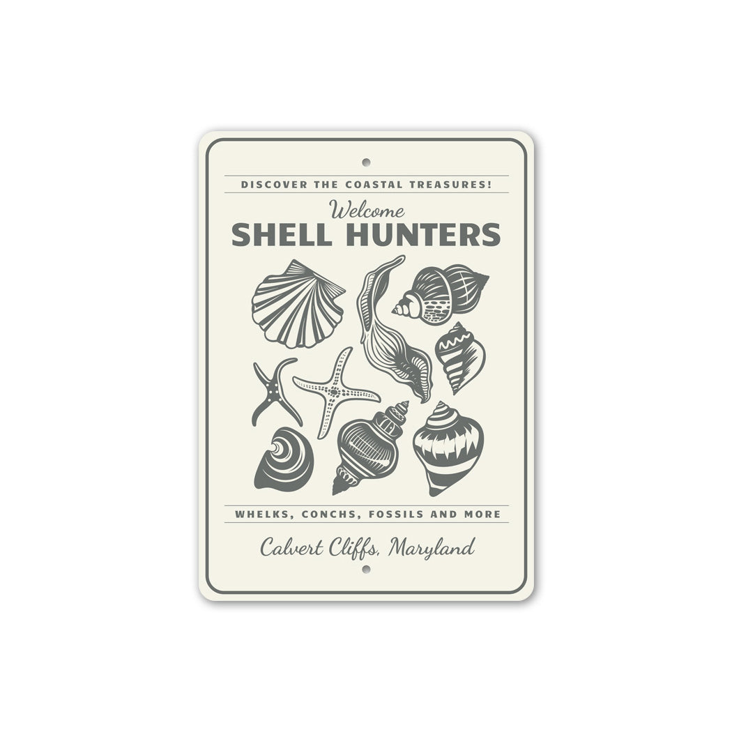 Welcome Shell Hunters Coastal Sign