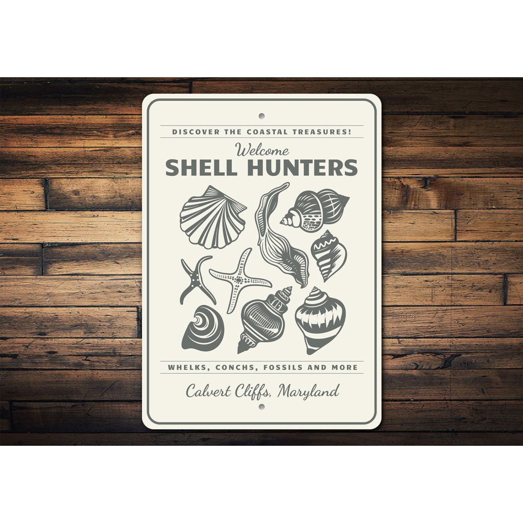 Welcome Shell Hunters Coastal Sign