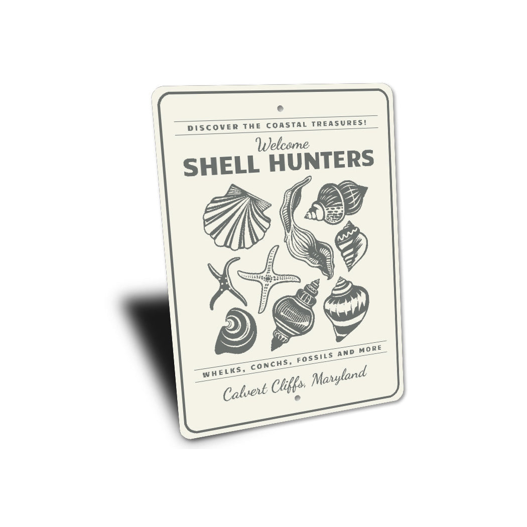 Welcome Shell Hunters Coastal Sign