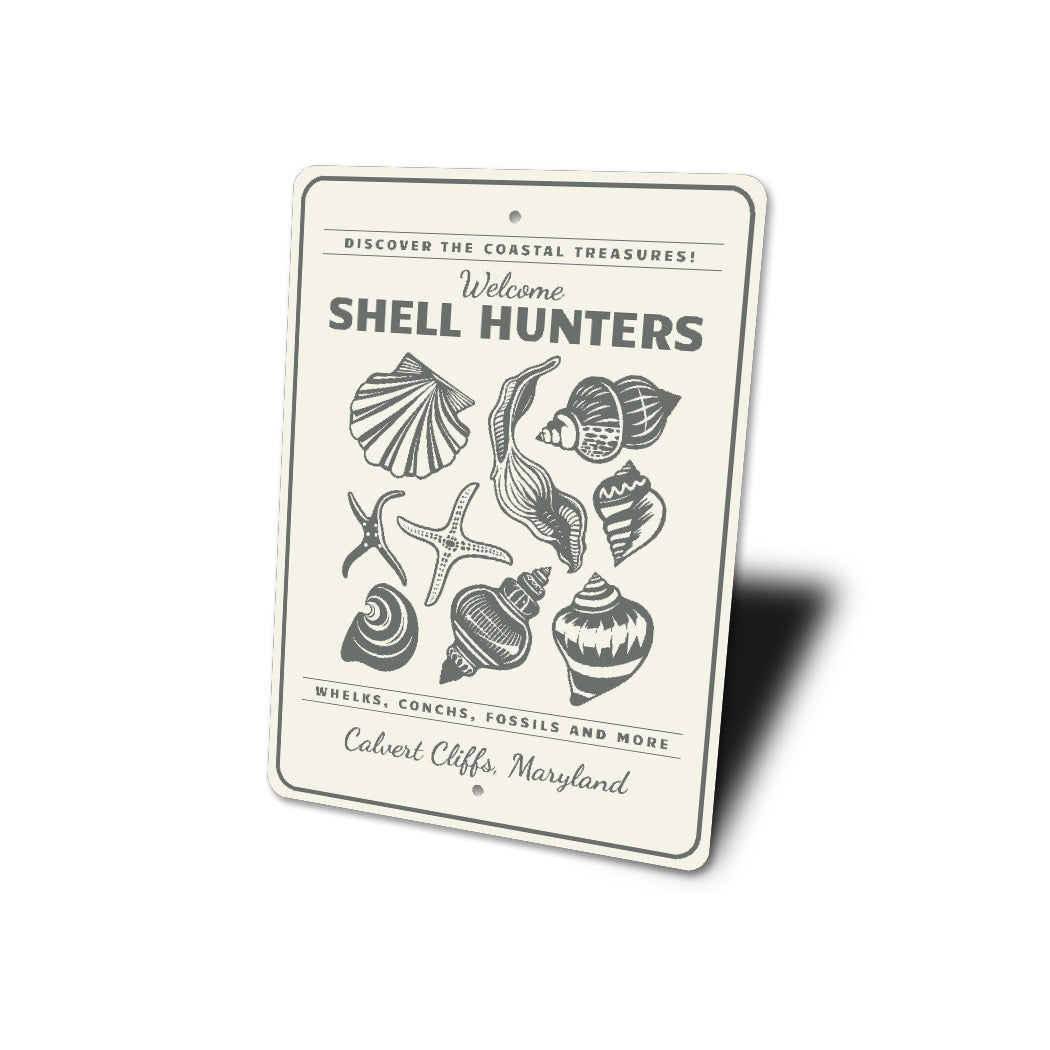 Welcome Shell Hunters Coastal Sign