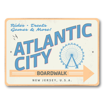 Atlantic City Rides and Games Boardwalk Sign