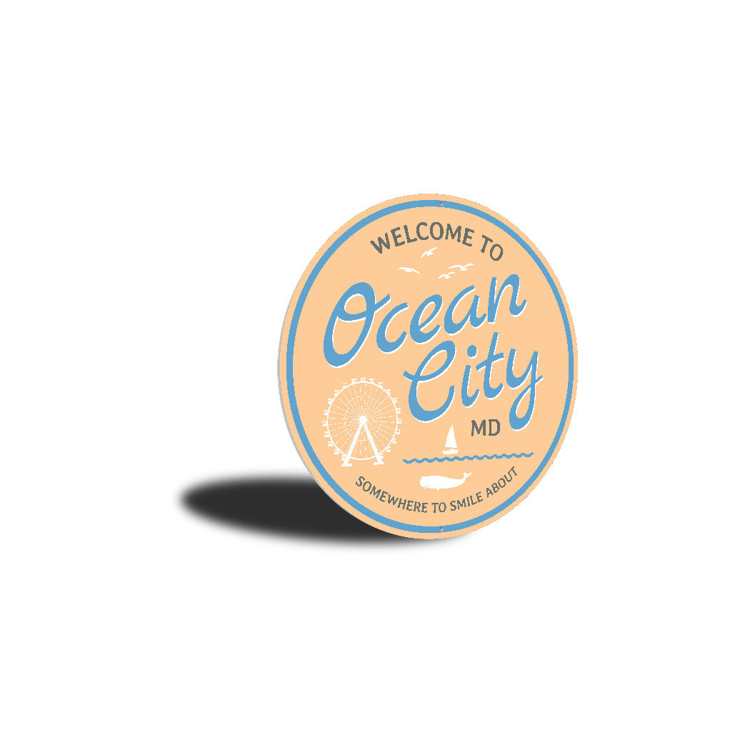 Welcome to Ocean City Maryland Round Sign