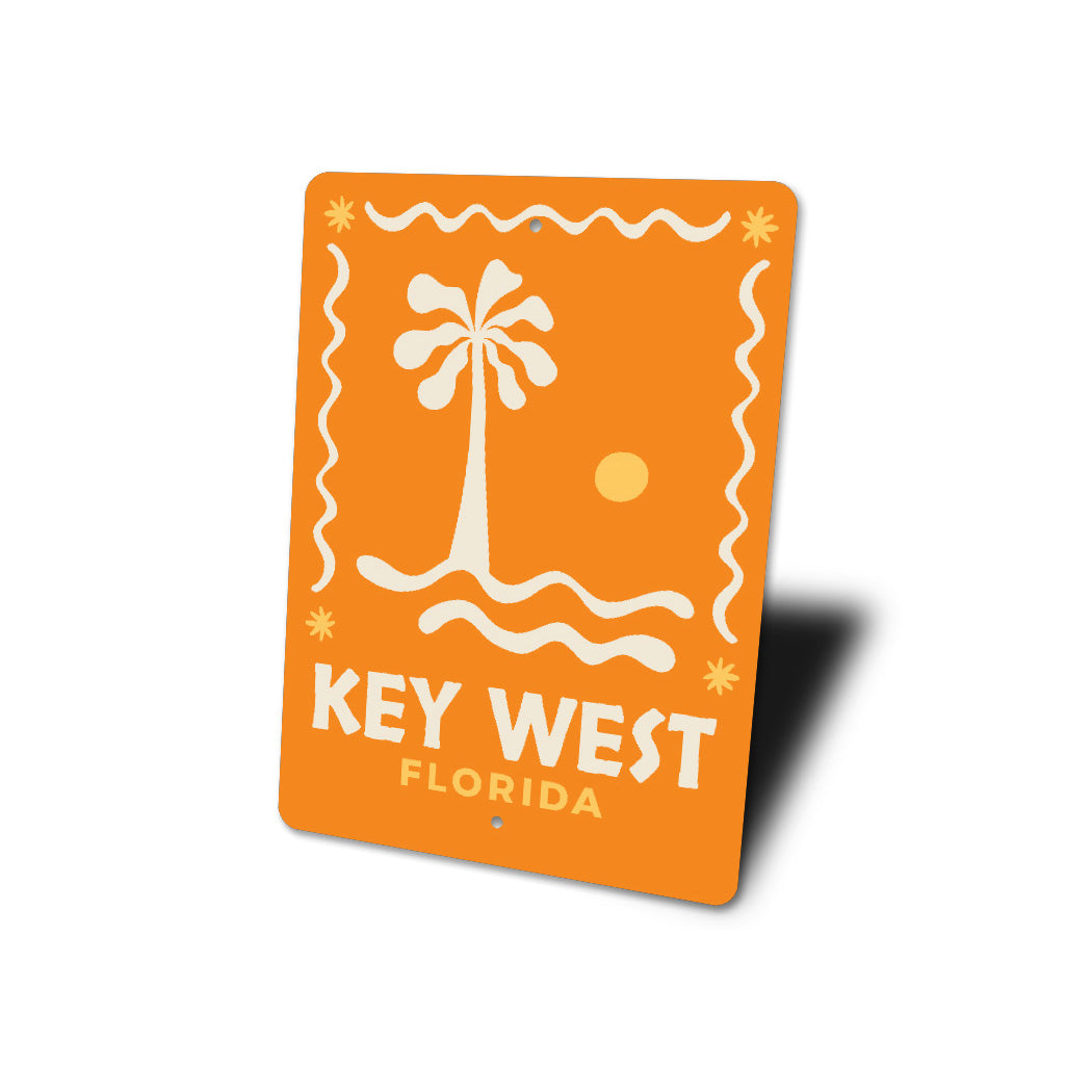 Palm Key West Florida Beach Sign