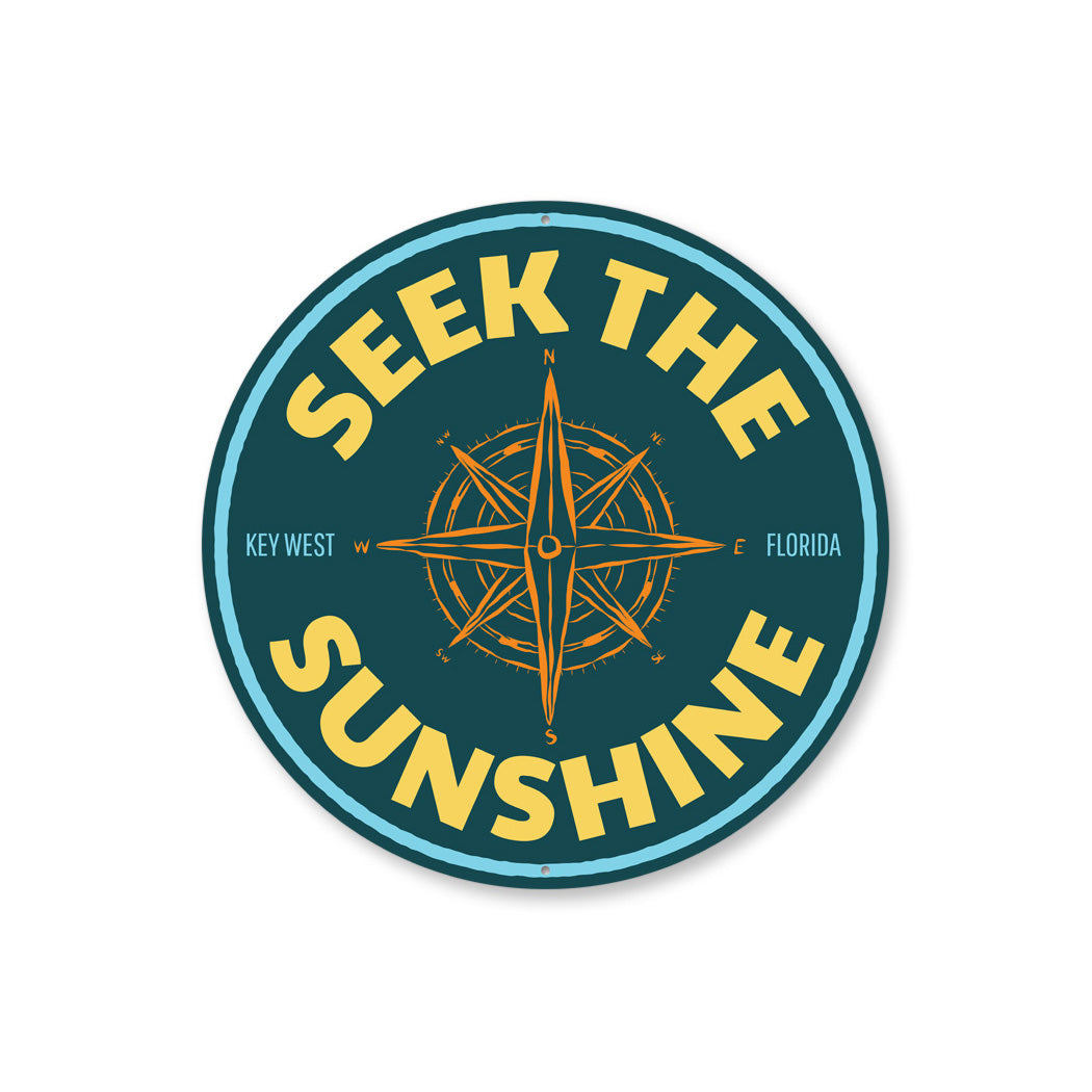 Seek The Sunshine Key West Florida Compass Sign