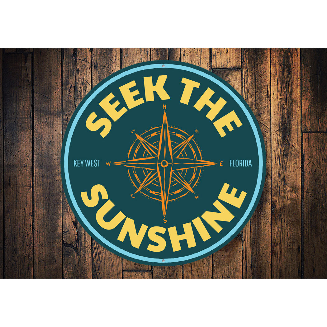 Seek The Sunshine Key West Florida Compass Sign