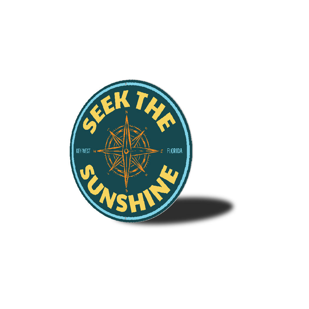 Seek The Sunshine Key West Florida Compass Sign