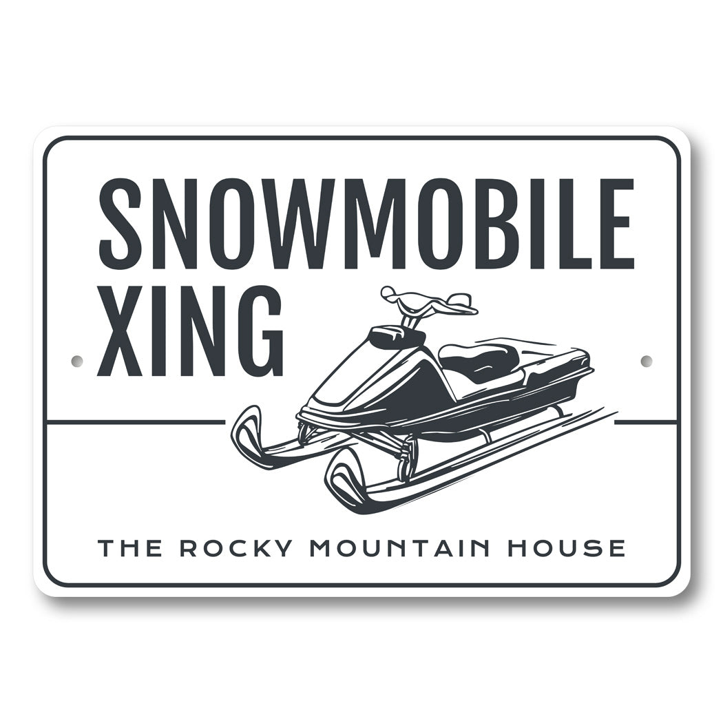 The Rocky Mountain House Snowmobile Xing Sign