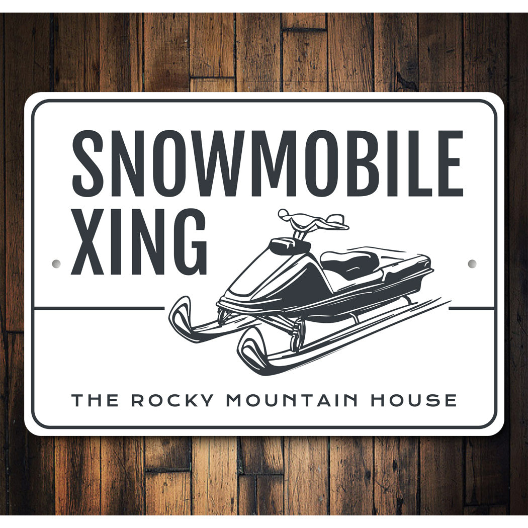 The Rocky Mountain House Snowmobile Xing Sign