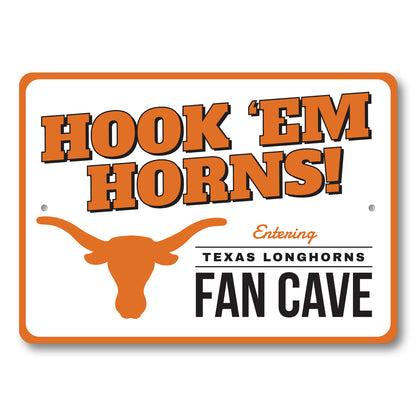 Hook Em Horns Texas Longhorn Fan Cave Sign