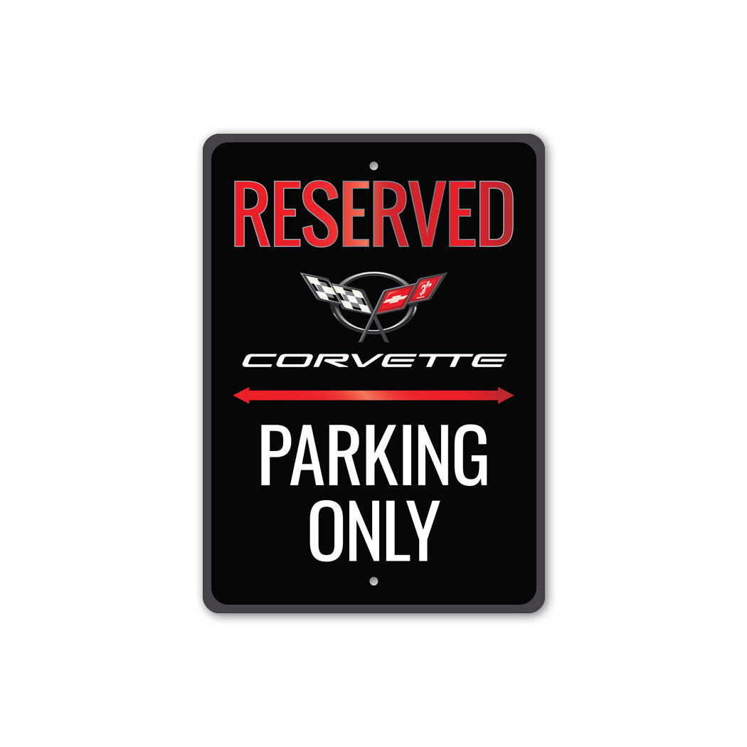 Chevy Corvette Reserved Parking Only Sign