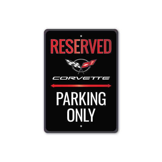Chevy Corvette Reserved Parking Only Sign