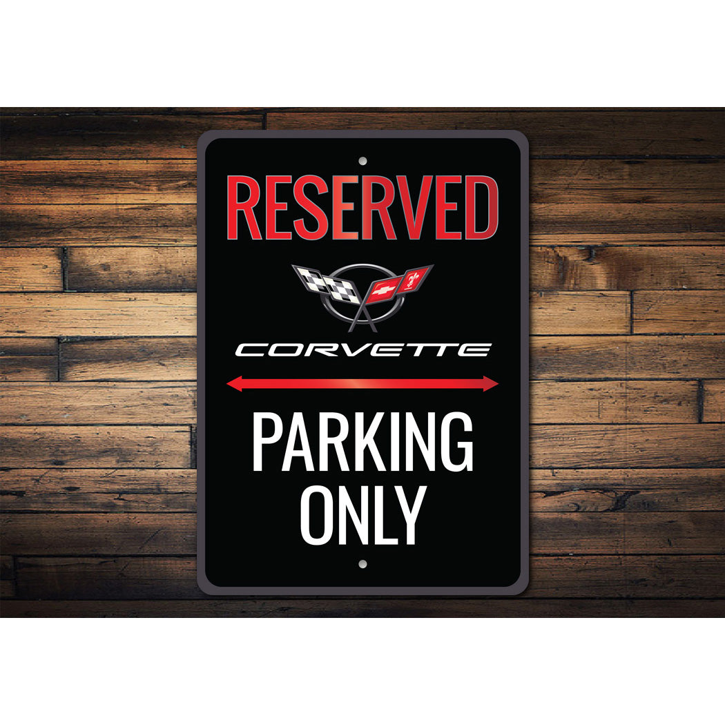 Chevy Corvette Reserved Parking Only Sign