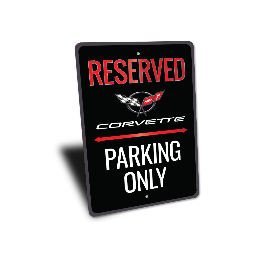 Chevy Corvette Reserved Parking Only Sign