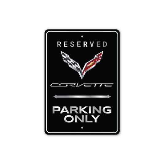 Chevy Corvette Reserved Parking Only Badge Sign