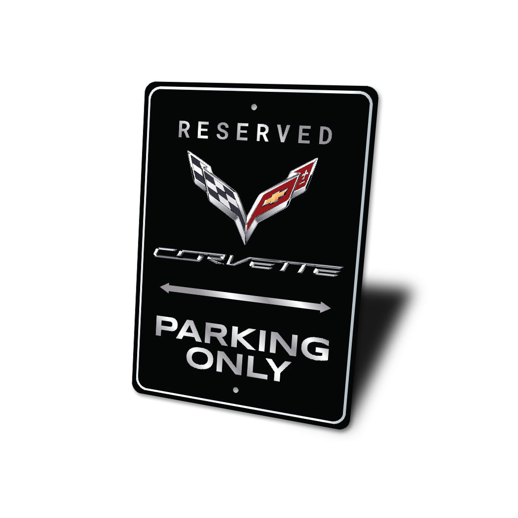 Chevy Corvette Reserved Parking Only Badge Sign