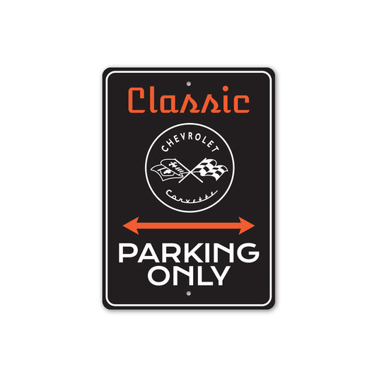 Classic Chevrolet Corvette Parking Only Decor Sign