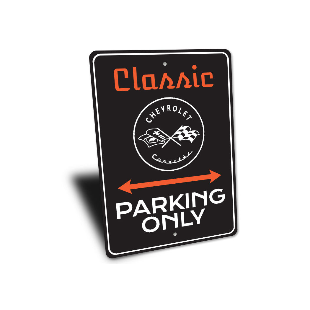 Classic Chevrolet Corvette Parking Only Decor Sign
