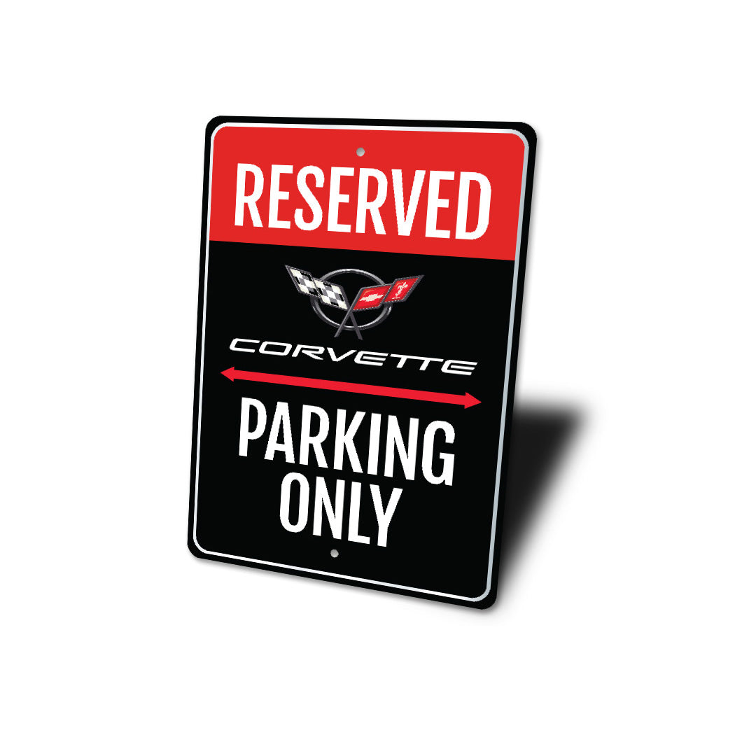Reserved Corvette Parking Metal Decor Only Sign