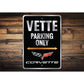 Chevy Corvette Badge Vette Parking Decor Only Sign
