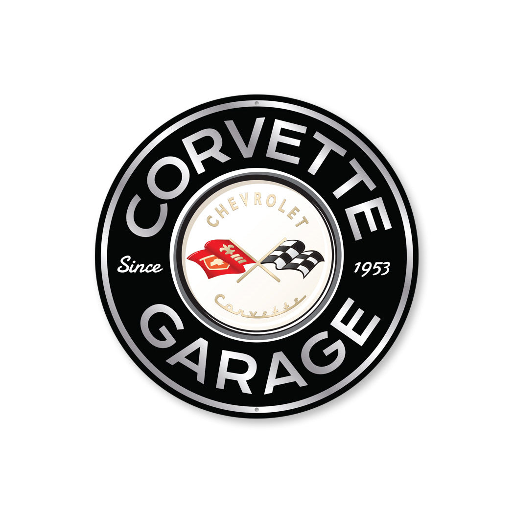 Chevy Corvette Garage Since 1953 Round Sign