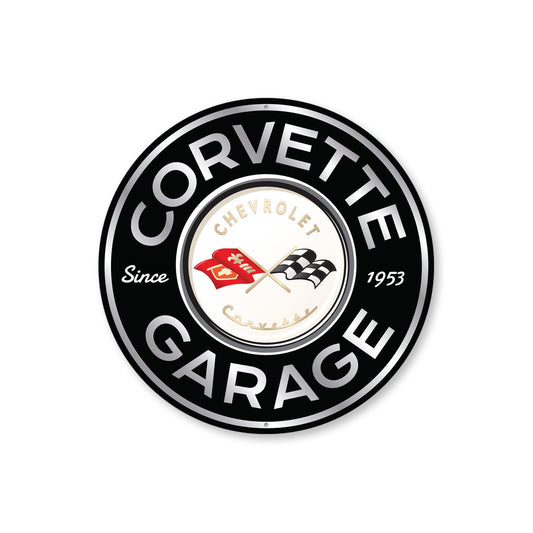 Chevy Corvette Garage Since 1953 Round Sign