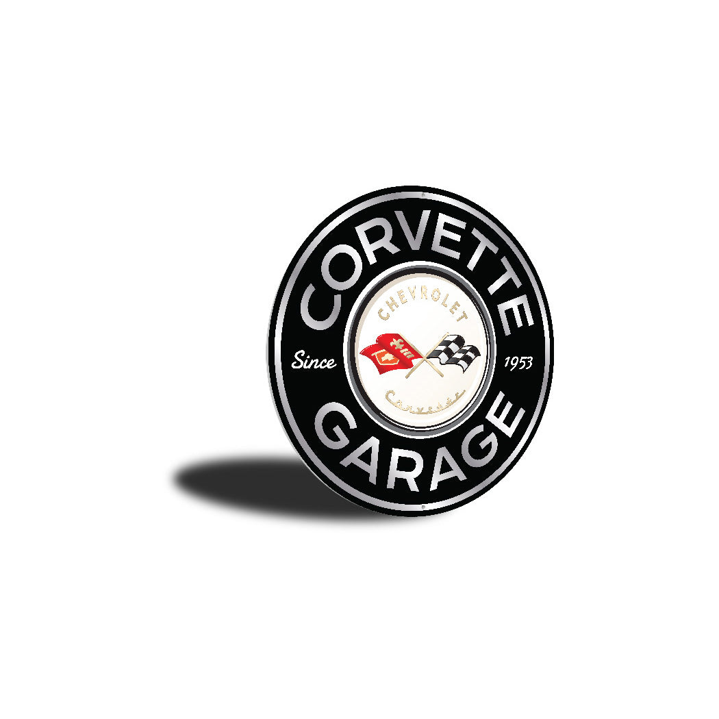 Chevy Corvette Garage Since 1953 Round Sign