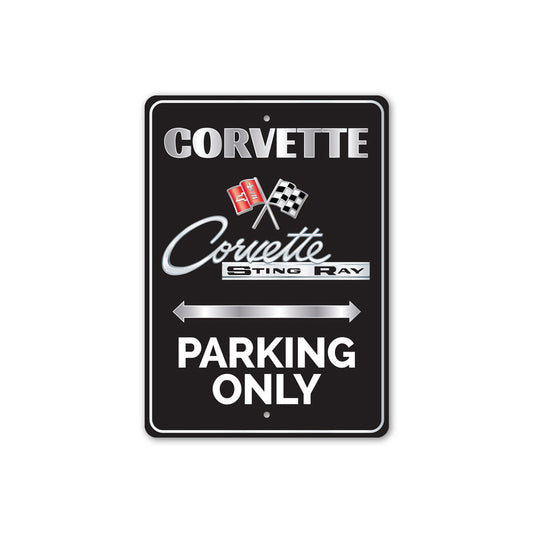 Chevy Corvette Sting Ray Parking Only Round Sign