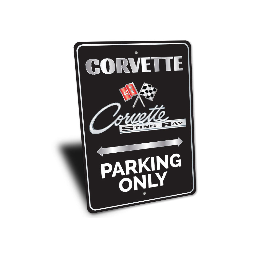 Chevy Corvette Sting Ray Parking Only Round Sign