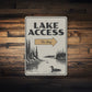 Rustic Lake Access Sign This Way Arrow Metal Decor