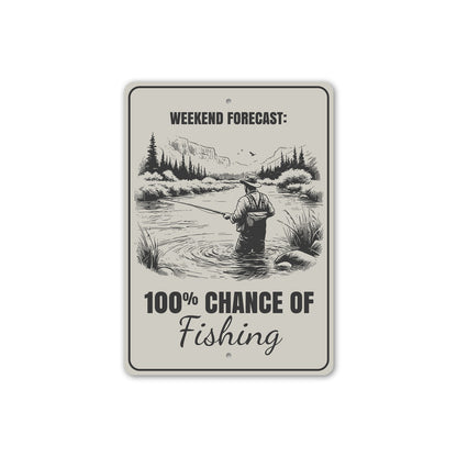 Weekend Forecast Chance of Fishing 100% Sign