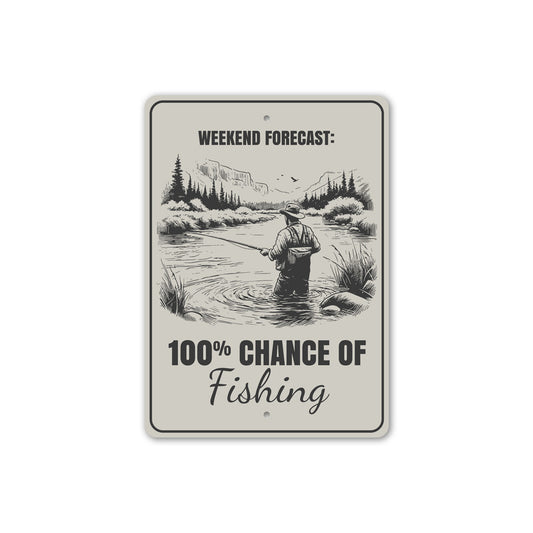 Weekend Forecast Chance of Fishing 100% Sign