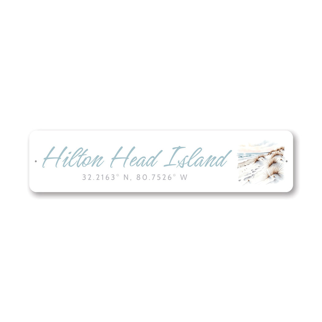 Hilton Head Island Coordinates Sign
