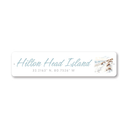Hilton Head Island Coordinates Sign