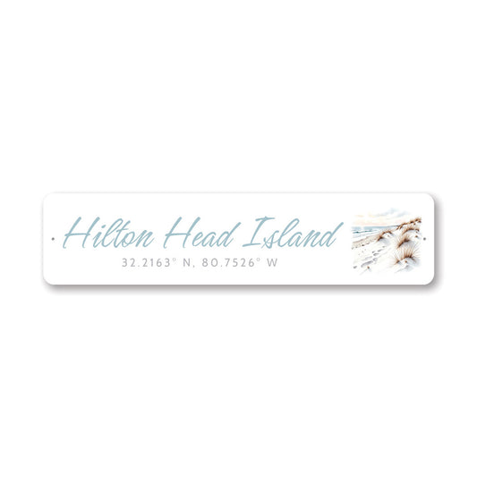 Hilton Head Island Coordinates Sign