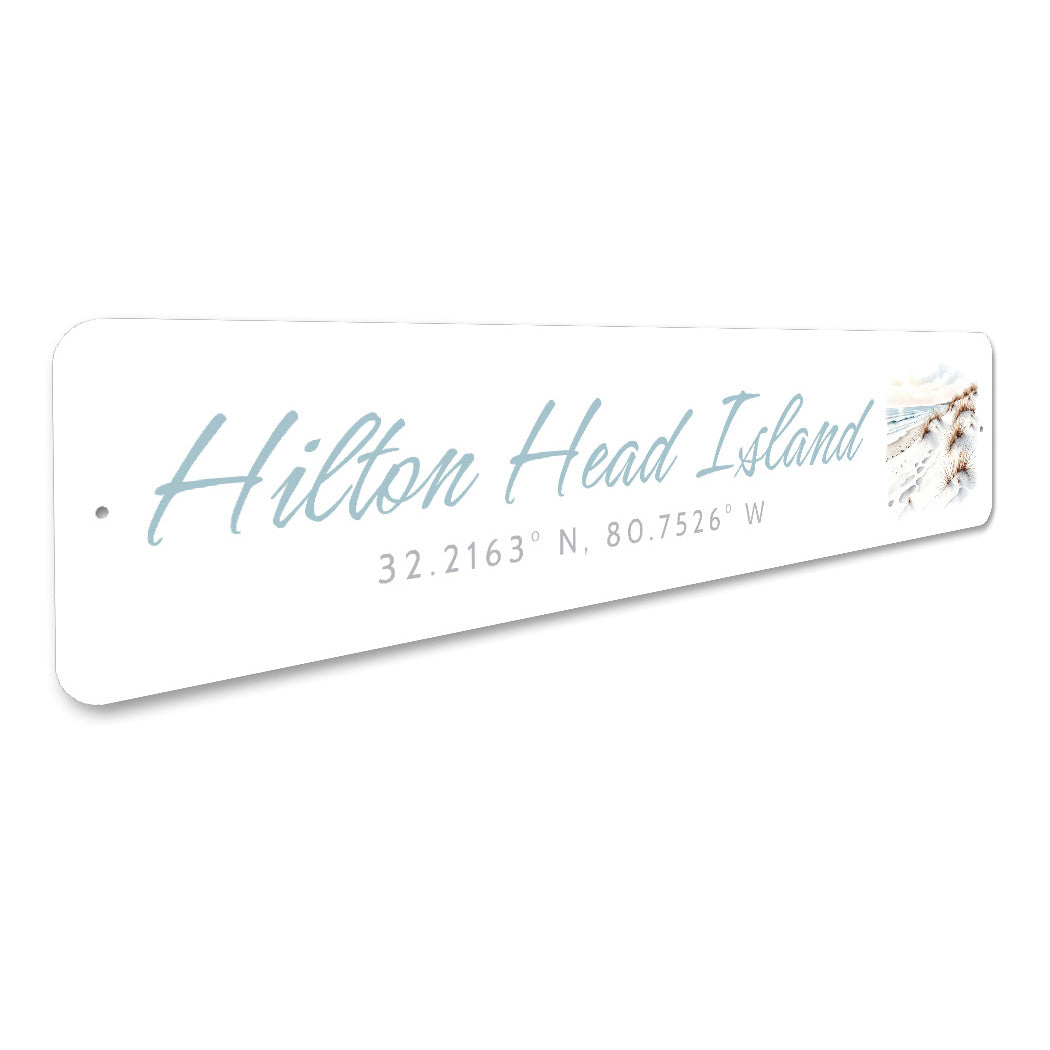 Hilton Head Island Coordinates Sign