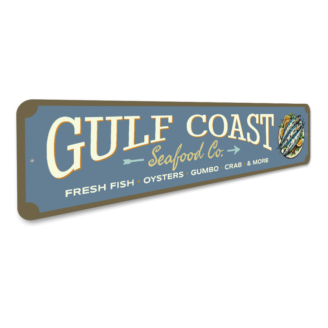 Gulf Coast Seafood Company Fresh Fish Oysters Gumbo Crab Sign