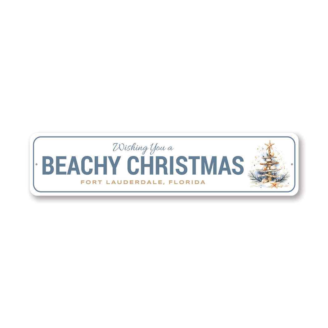 Wishing You A Beachy Christmas Fort Lauderdale Florida Sign